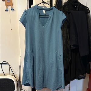 Blue Short Sleeve Dress